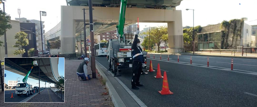 西区内にて工事に伴う交通誘導警備を実施致しました。