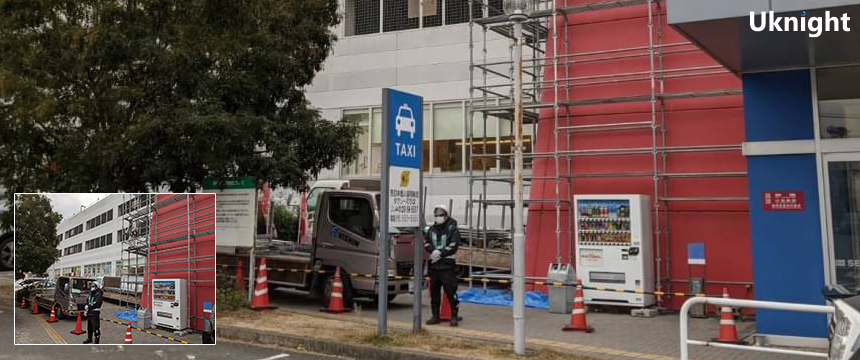 春日市内商業施設にて改修工事に伴う駐車場警備を実施致しました。