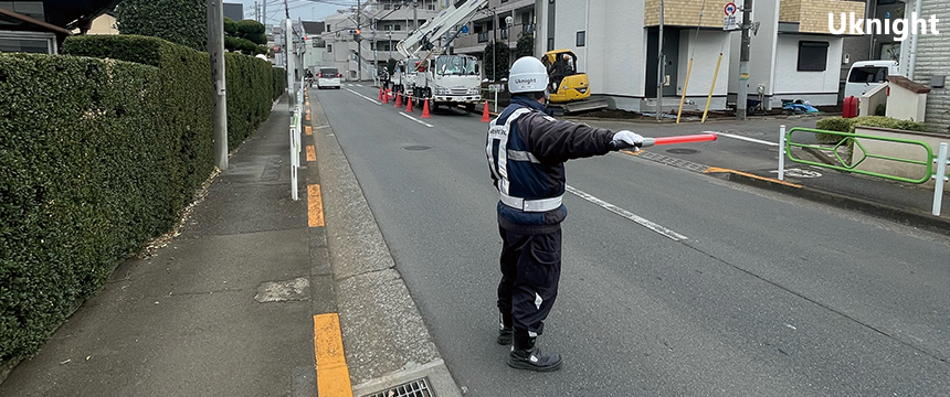 小金井市内にて交通誘導警備業務を実施致しました。