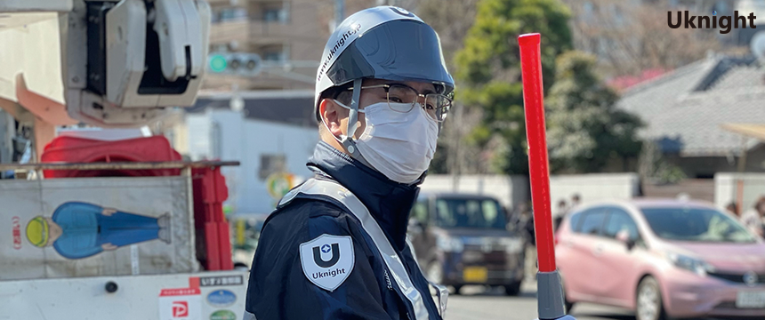 小平市内にて交通誘導警備業務を実施致しました。