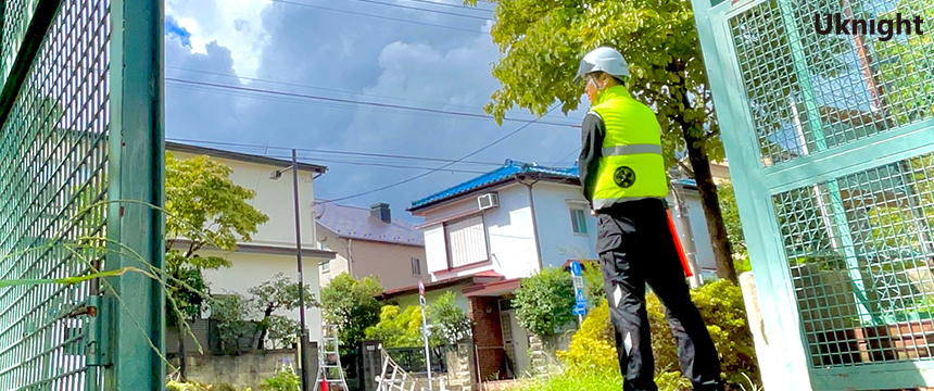 国立市にて交通誘導警備業務を実施致しました。