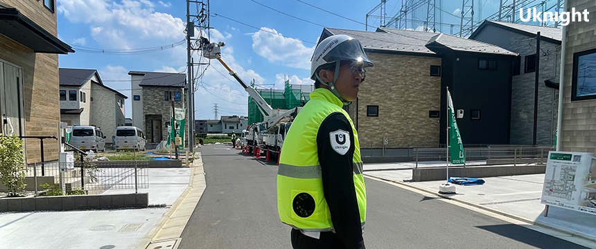 小平市内にて交通誘導警備業務を実施致しました。