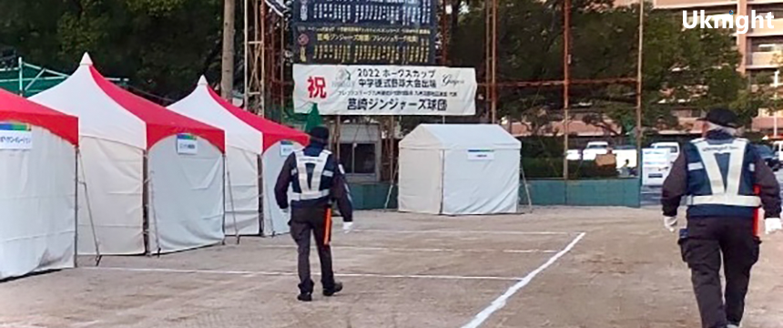 東区内にて交通誘導警備業務を実施致しました。